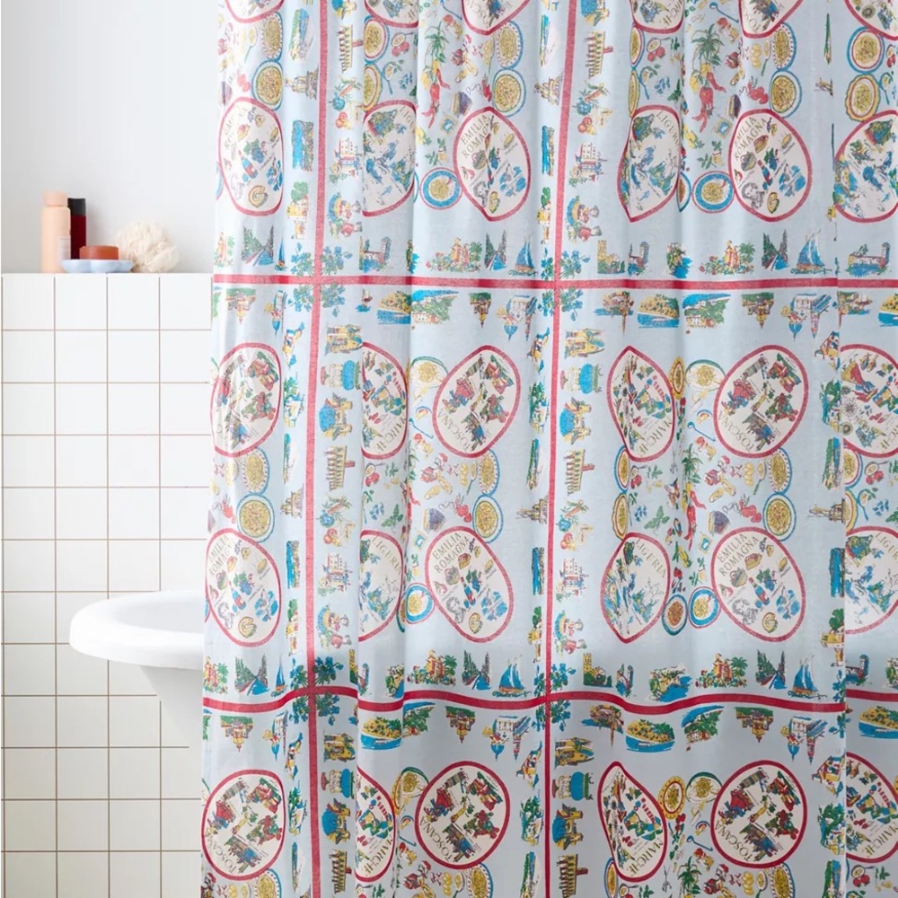 Urban Outfitters Multicolor Graphic Shower Curtain